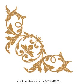 Gold Ornament Corner Vector.