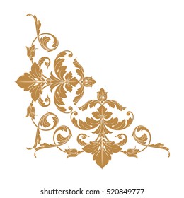 Gold Ornament Corner Vector.