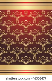 Gold ornament for decorative background. Wrapping. Vector