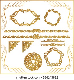 Gold Ornament, decorative ruling, graphic material, vector data,