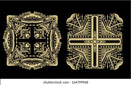 Gold ornament elemets