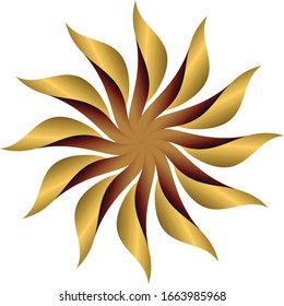gold ornament flower logo for luxurious and royal jewelry shops and brands 