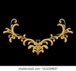 gold ornament frame scroll elements