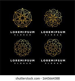 Gold ornament logo design ready to use