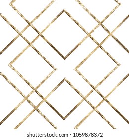 Gold ornament. Material is gold. Vector illustration. Retro style background. Seamless pattern.