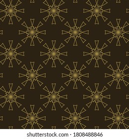 gold ornament on black background Wallpaper texture seamless geometric pattern for your design
