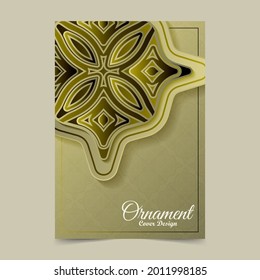plantilla de cobertura de patrón de ornamento de oro