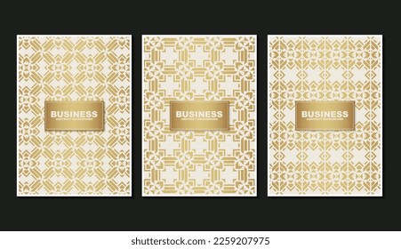 gold ornament pattern cover template