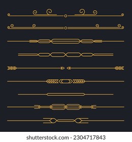 Gold Ornament Premium Decorative Lines Collection. Vector illustration
