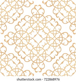 Gold ornament, seamless background. 