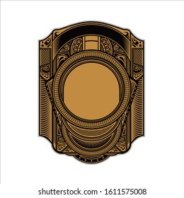 gold ornament tree logo vector