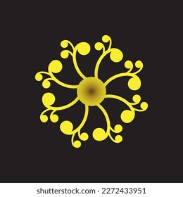 Gold Ornament vector, round logo