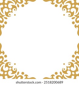 Gold Ornamental Border square background banner template vector illustration	
