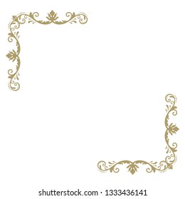 gold ornamental graphics corners, vector 