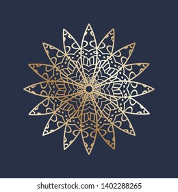 gold ornamental logo icon, floral mandala