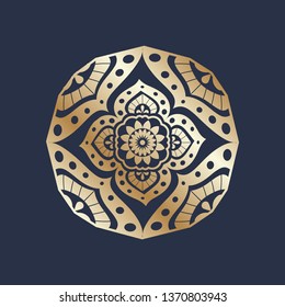 gold ornamental logo icon, mandala like.