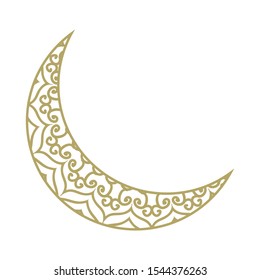 gold ornamental moon. vector logo icon 