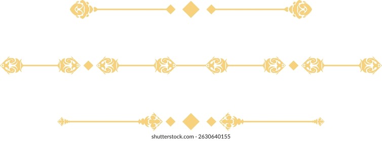 Gold Ornamental Separator Line Classic design for text decoration.