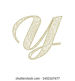 gold and ornamental, vector letter y