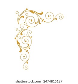 Gold Ornaments Corner Vector Collection