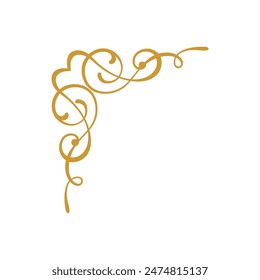 Gold Ornaments Corner Vector Collection
