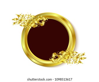 Gold ornaments sticker red