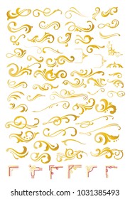 Gold Ornaments swirl bundle