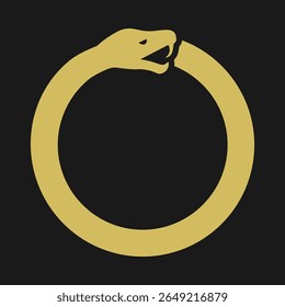 Or ouroboros serpent mangeant le cercle de queue. Un ancien symbole représentant le cycle éternel de la vie, de la mort et de la renaissance.