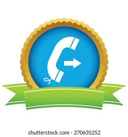 Gold outgoing call logo on a white background. Vector illustration