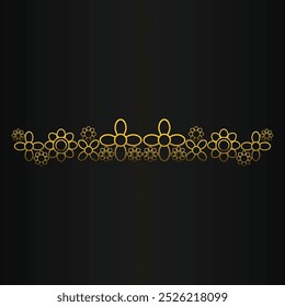 gold outline flower design isolated on white background