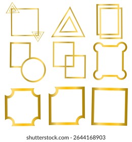 Gold Outline Shapes for Decoration