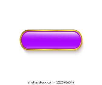 Gold oval purple button