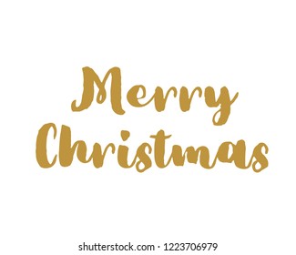 Gold over white word art text typography design vector graphic for Merry Christmas