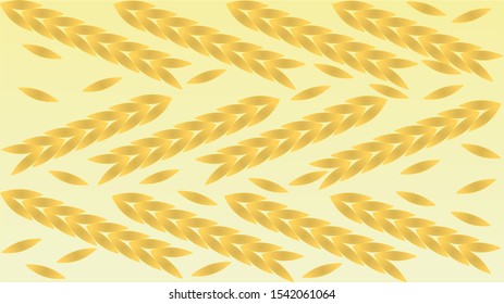 Gold paddy seamless background in yellow gradation. Vector illustration