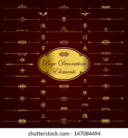 Gold page decoration elements