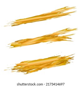 Gold paint brush stroke. Abstract gold glittering textured art illustration vector