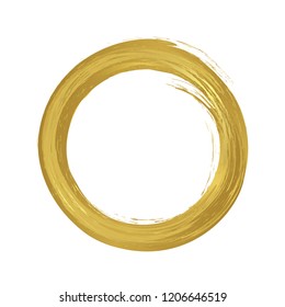 gold paint, brush stroke round frame