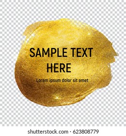 Gold Paint Glittering Textured Art on Transperent Background Vector Ilustration EPS10