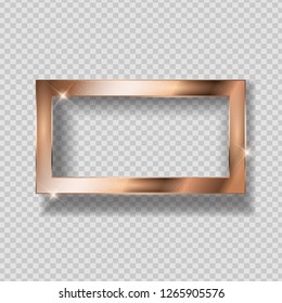 Gold Paint Glittering Textured Frame on Transparent Background. Vector Illustration EPS10