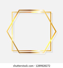 Gold Paint Glittering Textured Frame on Transparent Background. Vector Illustration EPS10