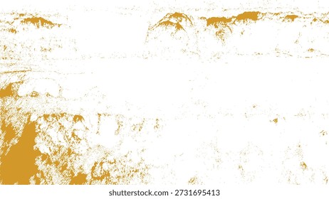 Goldene Farbschmutztextur mit weißem Hintergrund