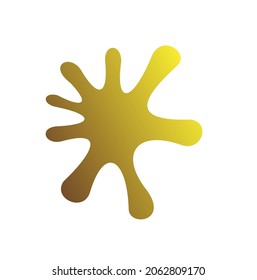 Icono de derrame de pintura de oro. Pintar el símbolo plano monocromo de salpicadura. Diseño de ilustración vectorial.
