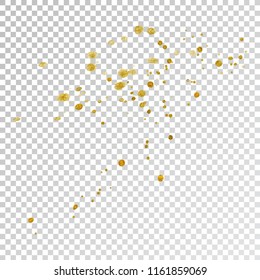 Gold paint splash smear stroke stain, brush stroke. Abstract gold glittering texture. High quality manually traced vector illustration