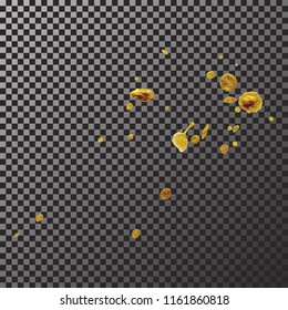 Gold paint splash smear stroke stain, brush stroke. Abstract gold glittering texture. High quality manually traced vector illustration