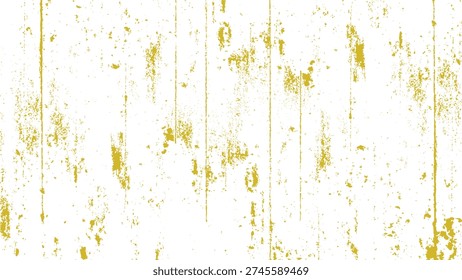 Gold paint splattered on white wooden surface
