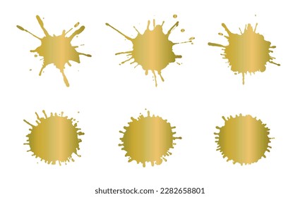 Platos de pintura de oro.Esplandones de oro vectoriales.