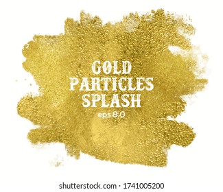 gold paint splotch on white background. eps 8