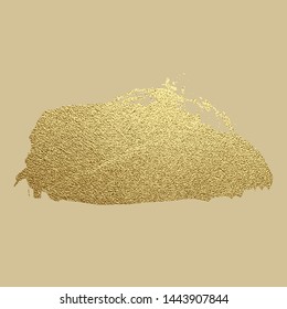 Gold paint stroke. Abstract gold glittering textured art illustration. Hand drawn brush stroke design element. Vector illustration