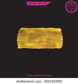 Golpe de pintura de oro. Ilustración de arte abstracto de pincel de oro. Golpe de pincel de arte de diseño con brillo dorado. Vector de pintura dorada trazo de frotis. Resumen de reluciente ilustración de arte texturizado. 