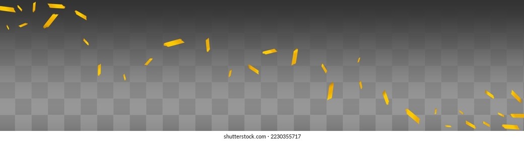 Gold Paint Vector Transparent Panoramic Background. Luxurious Shavings Art Invitation. Confetti Happy Design. Dust Light Postcard.